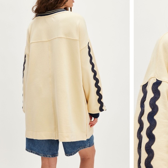 NWT Free People Boardwalk Sweatshirt, XS - Picture 2 of 4